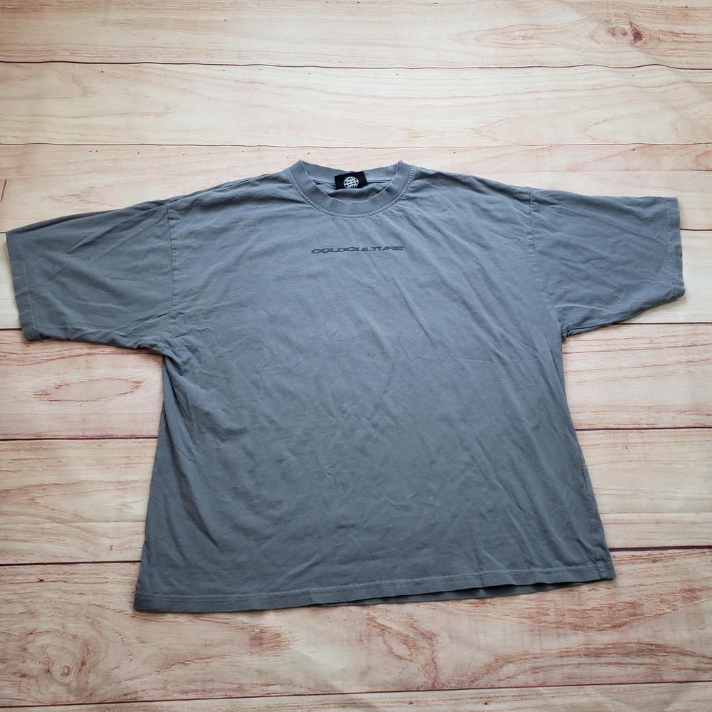 Cold Culture Shirt Mens M Gray Graphic Cotton Jersey Short Sleeve Crew Neck